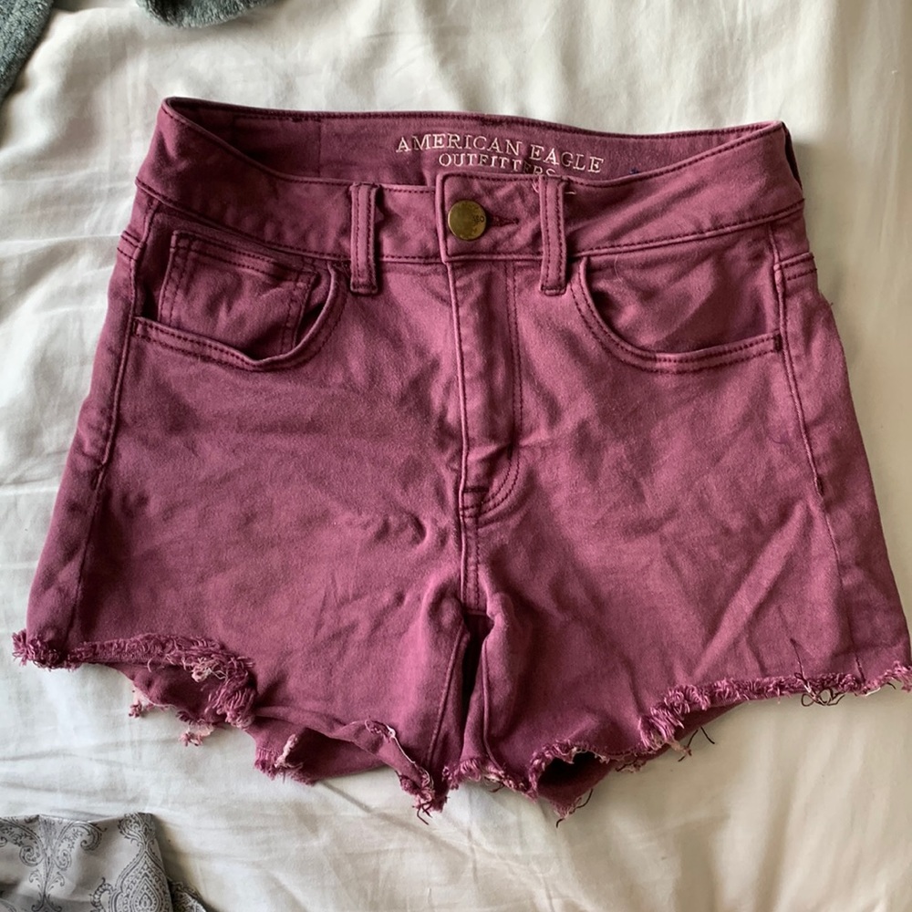 American Eagle distressed Purple Shorts